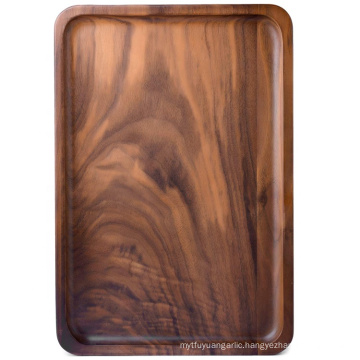 Wood Rectangular Serving Trays, Medium, Black Walnut, 13.4 x 9 Inches: Serving Trays
